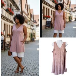 Torrid Pink Mauve Top Tunic Floral embossed Sleeveless NWT 2X or 18 to 20 RTL 45